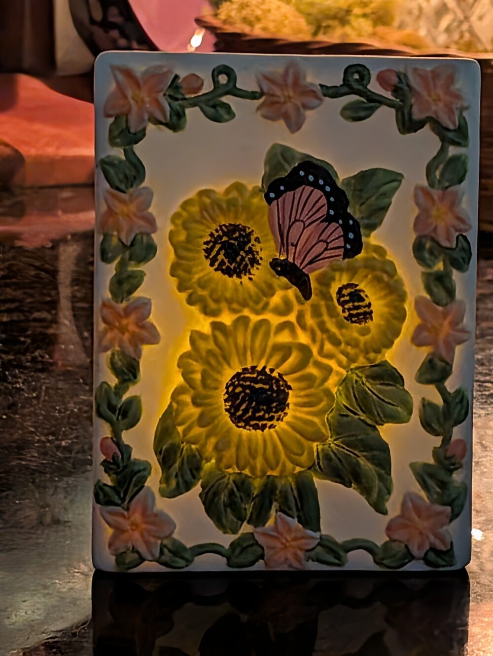 Sunflower & Butterfly Candle Luminary